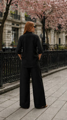 Women's Embroidered Co-Ord Set with Floral Applique Detail & Relaxed Fit