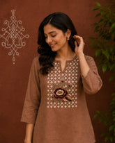 Women’s Floral Embroidered Co-Ord Set with 3/4 Sleeves