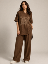 Embroidered Relaxed Fit Co-ord Set for Women
