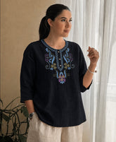 Women’s Embroidered Straight Fit Ethnic Top