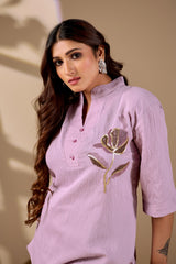 Women’s Embroidered Co-Ord Set with Straight Fit Pants