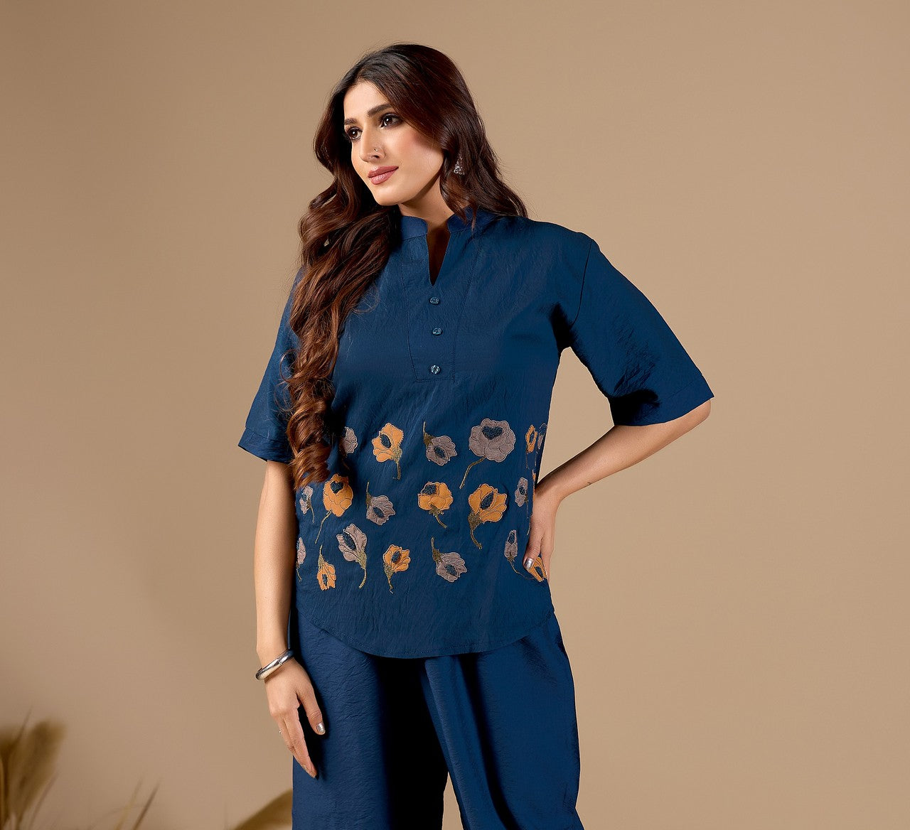 Women’s Floral Embroidered Straight Fit Top for Casual & Ethnic Wear