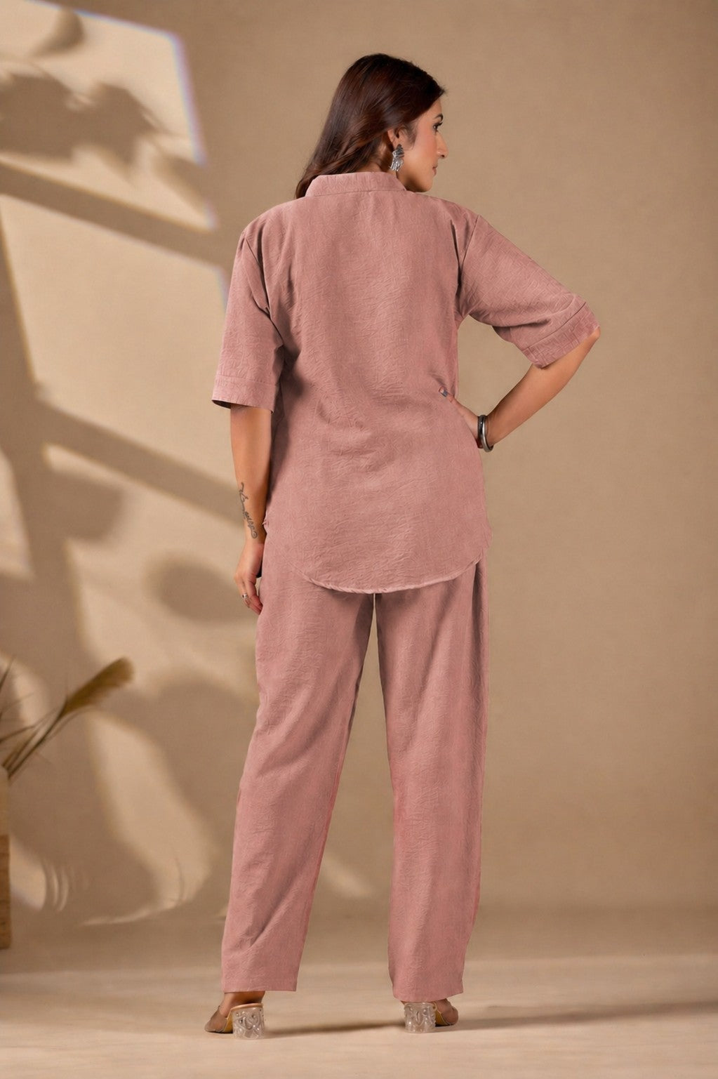 Women’s Embroidered Co-Ord Set with Straight Fit Pants