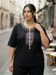 Embroidered Straight Fit Kurti for Women