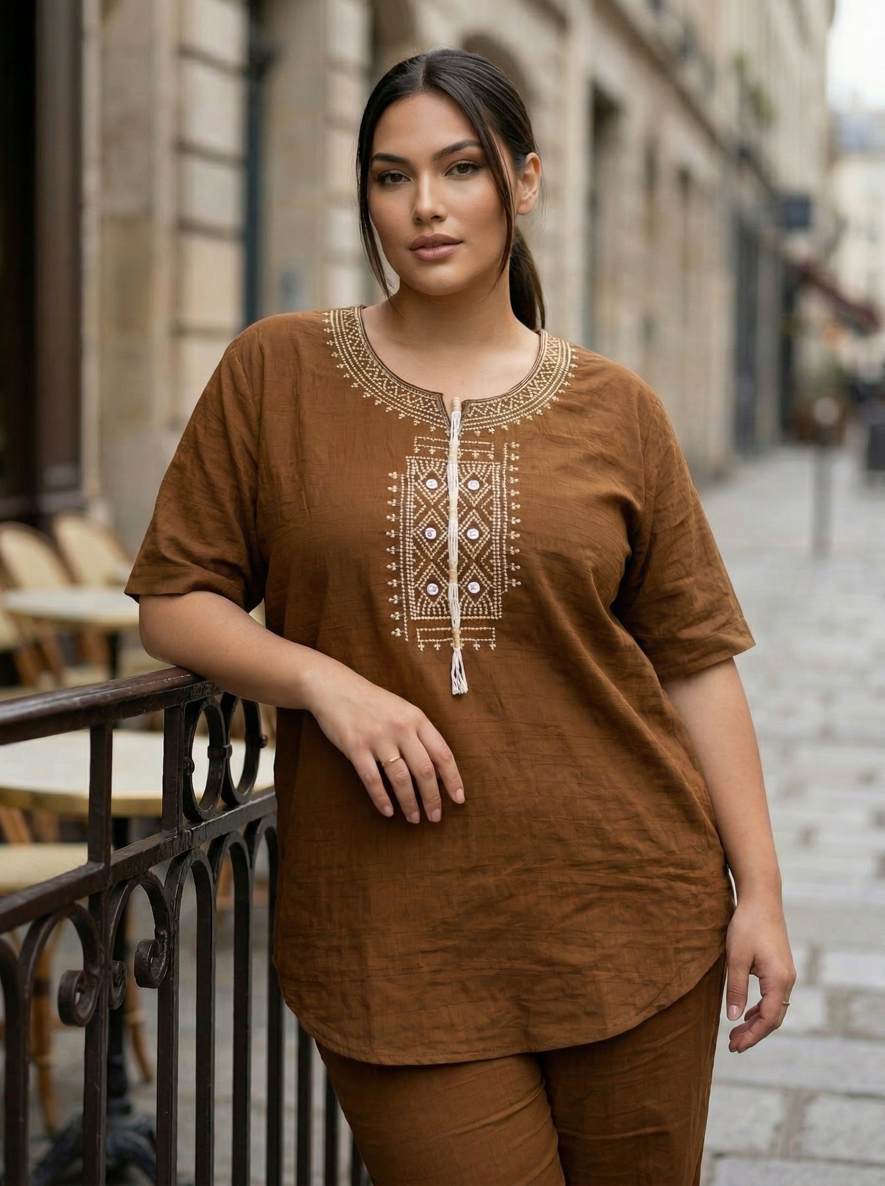 Embroidered Straight Fit Kurti for Women