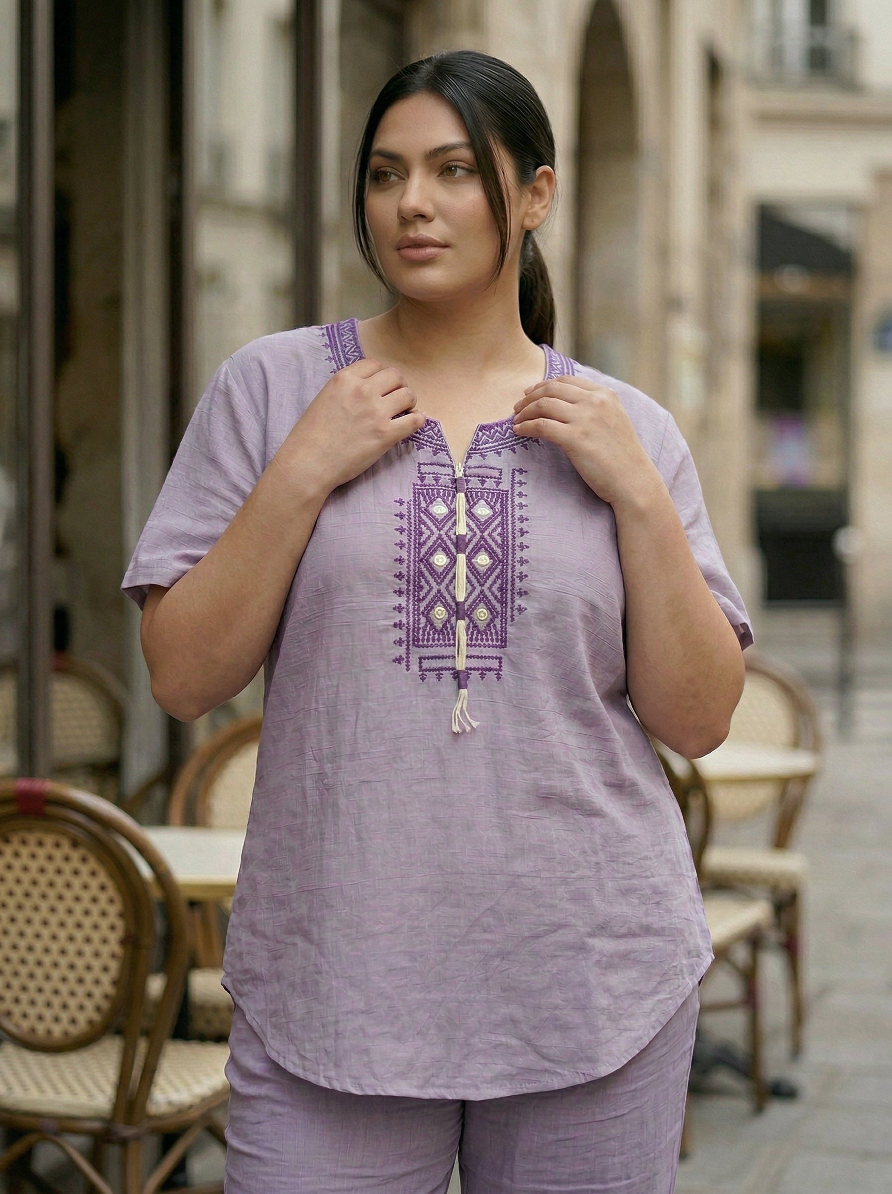 Embroidered Straight Fit Kurti for Women