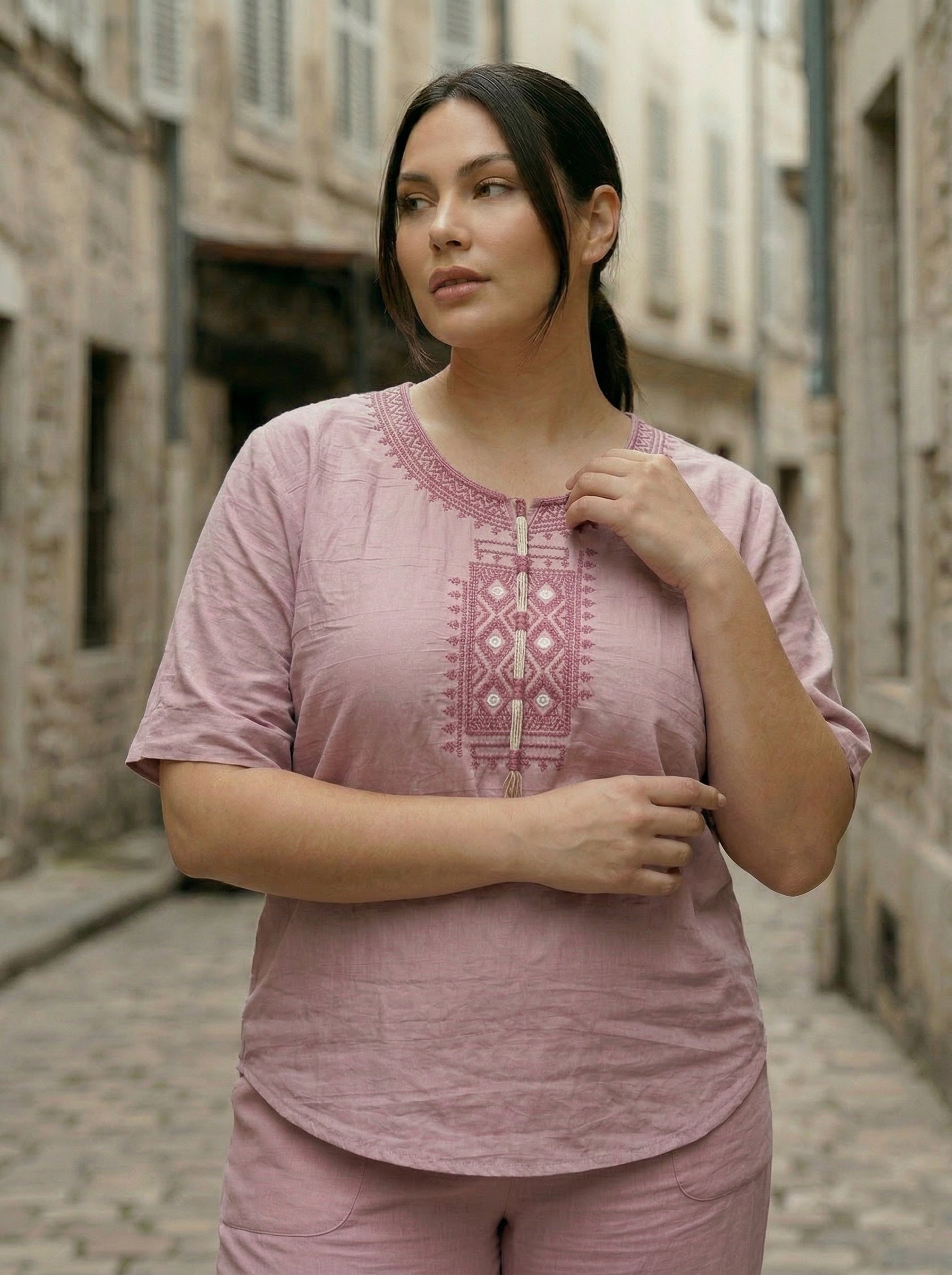 Embroidered Straight Fit Kurti for Women