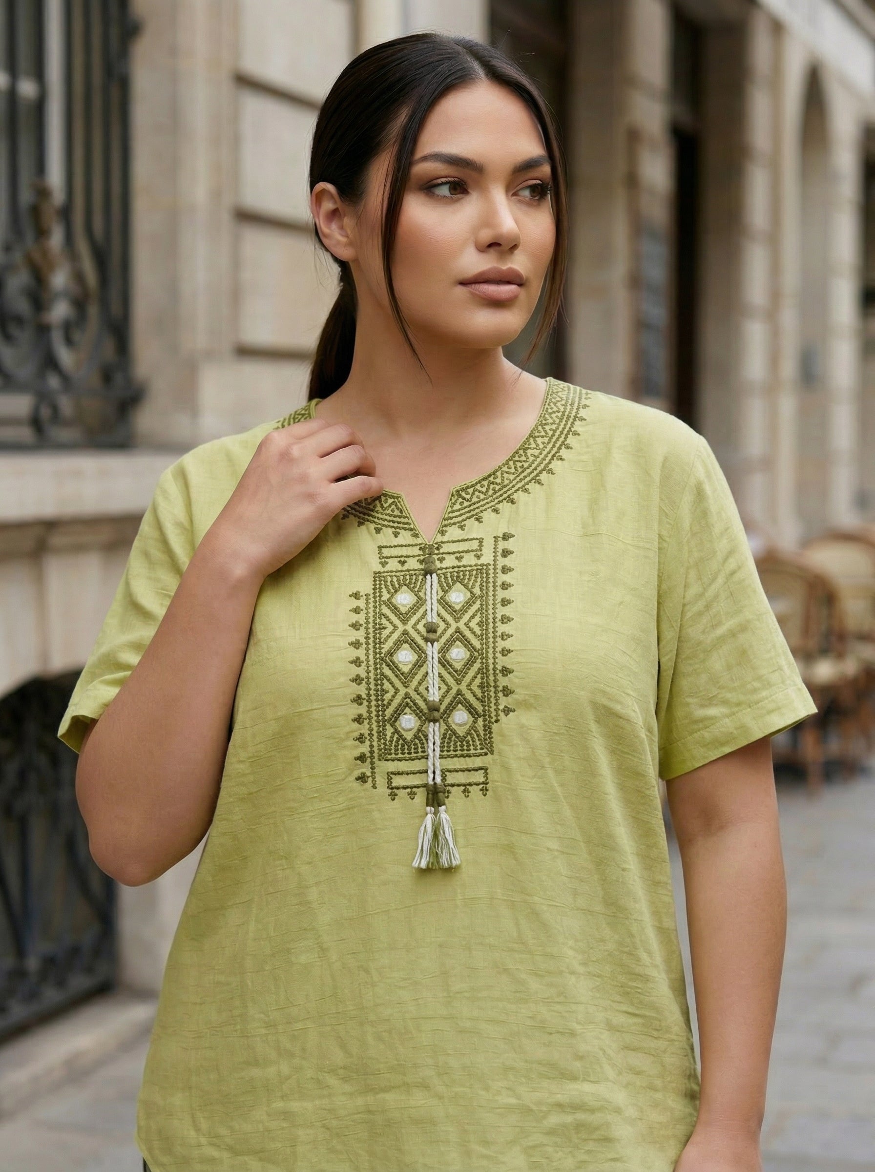 Embroidered Straight Fit Kurti for Women