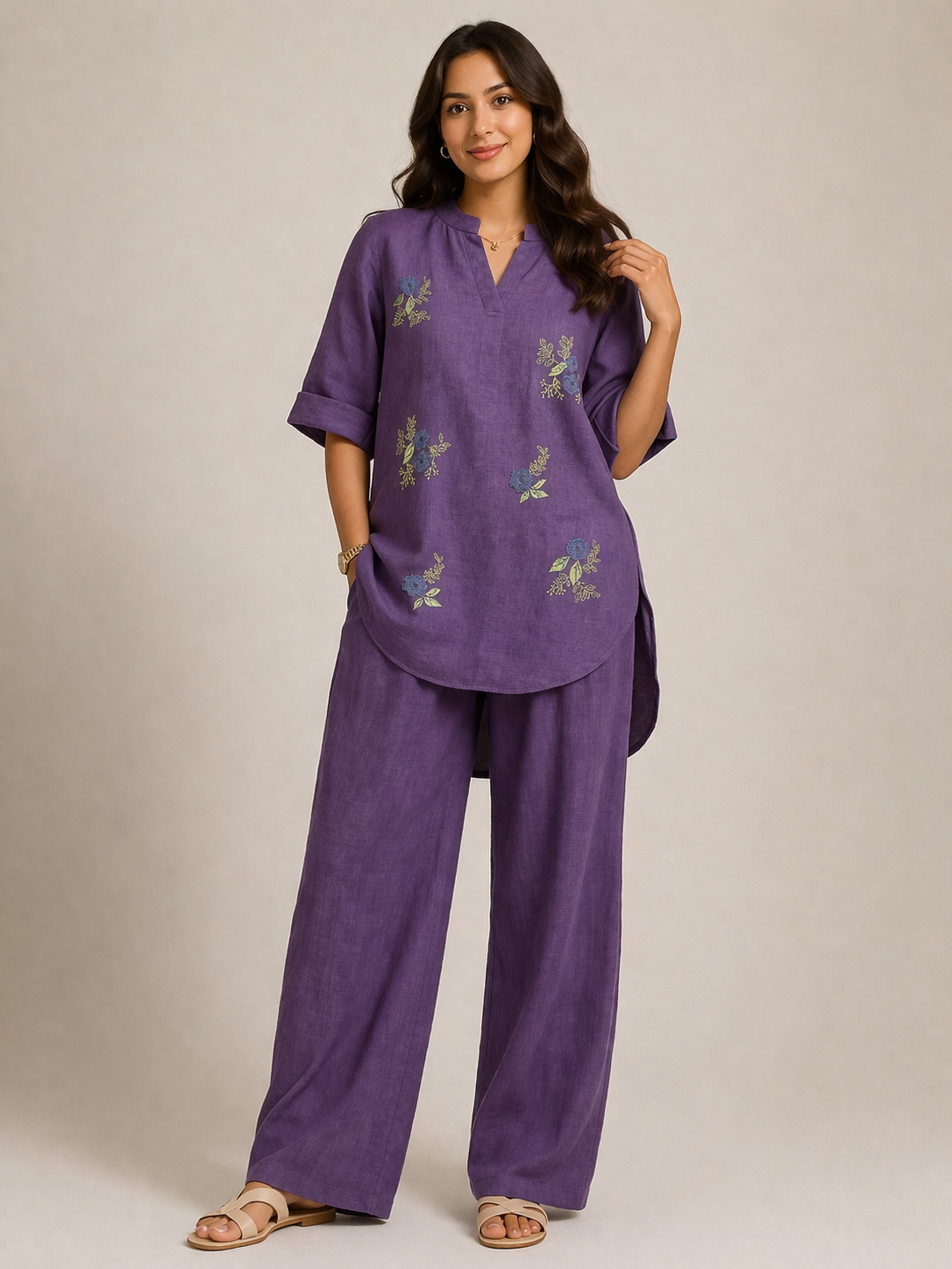 Embroidered Casual Co-Ord Set for Women