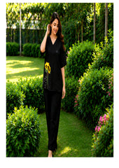 Women’s Floral Printed Co-Ord Set | Relaxed Fit Top & Wide Leg Pants
