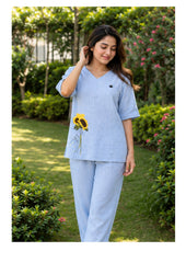 Women’s Floral Printed Co-Ord Set | Relaxed Fit Top & Wide Leg Pants