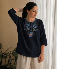 Women’s Embroidered Straight Fit Ethnic Top