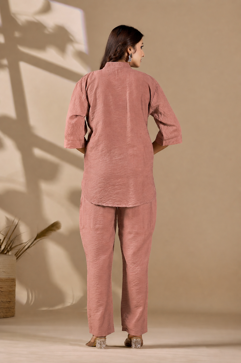 Women’s Embroidered Co-Ord Set with Straight Fit Pants