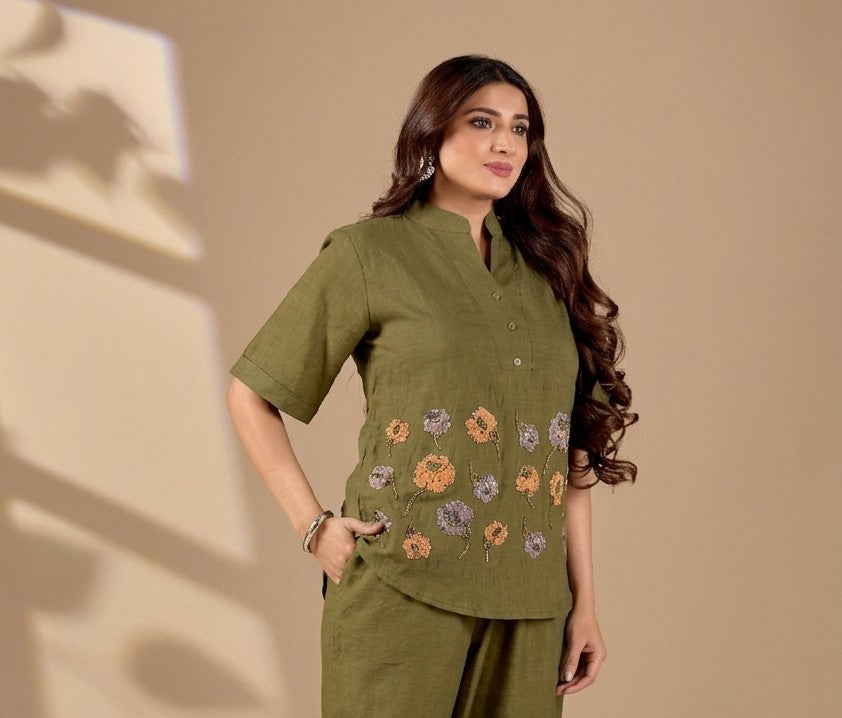 Women’s Floral Embroidered Straight Fit Top for Casual & Ethnic Wear