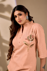 Women’s Embroidered Co-Ord Set with Straight Fit Pants